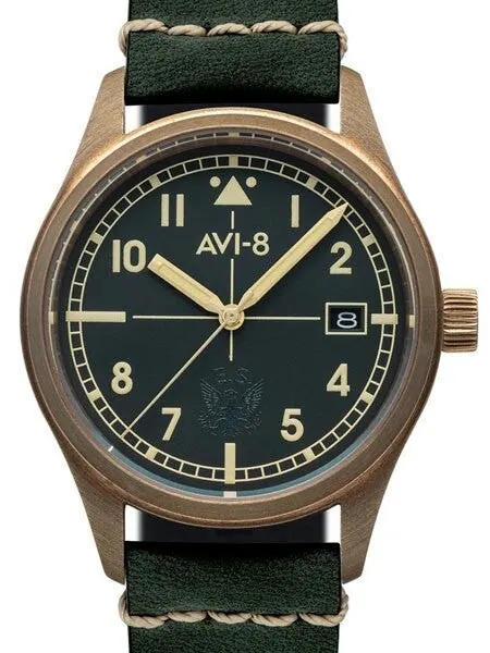 AVI-8 Flyboy Eagle Squadron Bronze Pilot Watch with an Automatic Movement, AR Sapphire Crystal  #AV-4071-03
