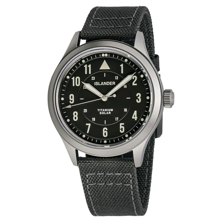 Islander Babylon HV1000 Titanium Solar Field Watch with Charcoal Dial #ISL-336
