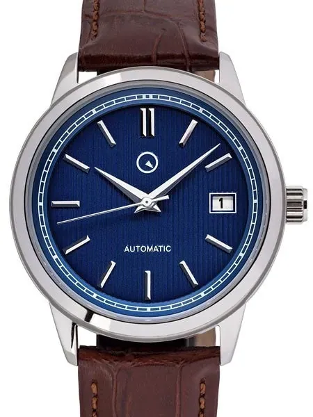 Islander Automatic Dress Watch with Pinstripe Blue Dial, AR Sapphire Crystal #ISL-33