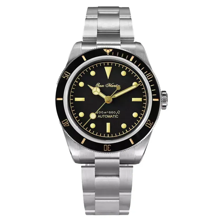 San Martin Automatic Watch with Black and Gilt Dial #SN004-A