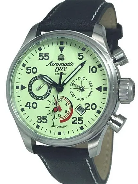 Aeromatic 1912 Automatic Calendar Watch with Luminous Dial #A1419