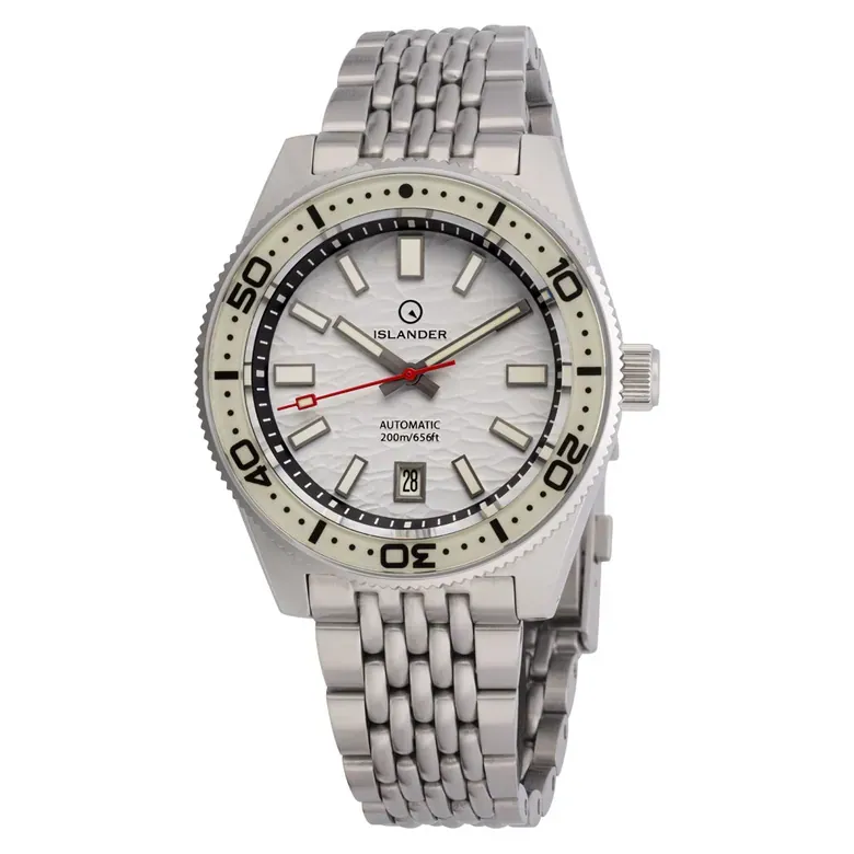 Islander Northport Automatic Dive Watch with White Ripple Dial #ISL-360