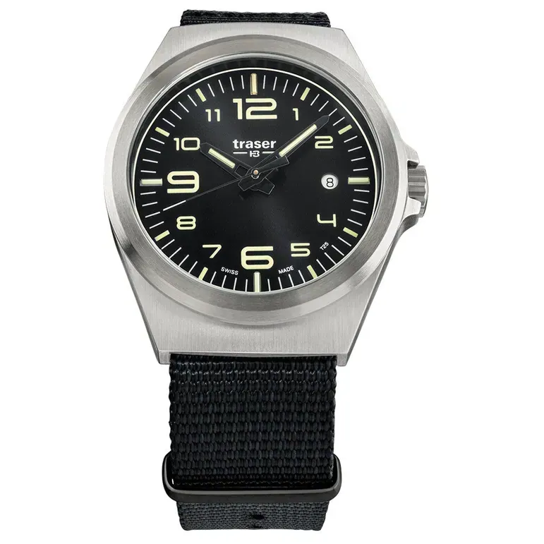 Traser P59 Essential M Black Dial Watch w/Trigalight + SuperLuminova #108638