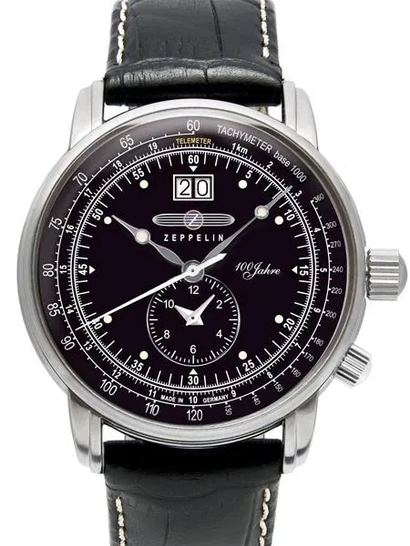 Graf Zeppelin German Made, Big Date, Dual Time Watch with Two Crowns. #7640-2