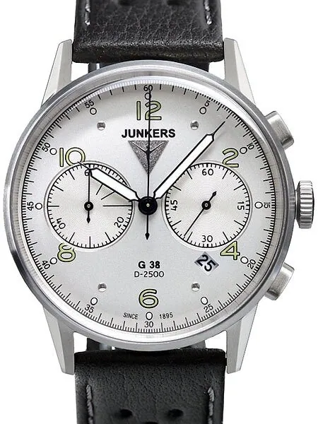 Junkers G38 Silver Dial, Quartz Chronograph with 60-Minute Timer #6984-4