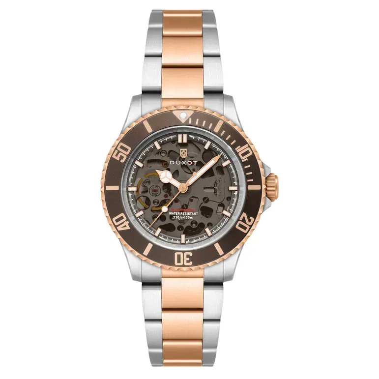 Duxot Atlantica Skeleton Automatic Two Tone Brown #DX-2067-66