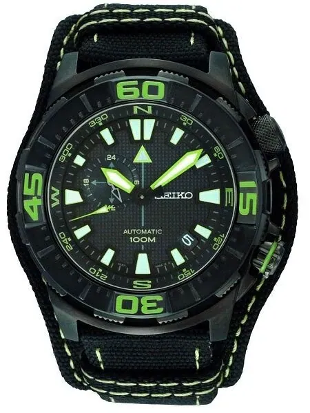 Seiko Superior Field Watch with Compass Function and 24-Hour Sub-dial #SSA059