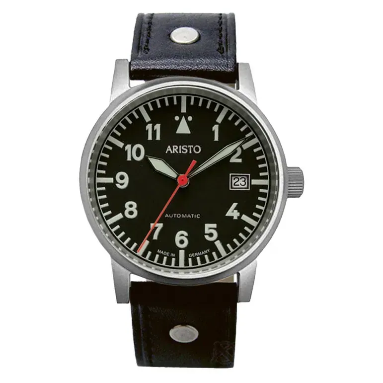 Aristo 38.5mm Swiss Automatic Aviator Watch #3H15N