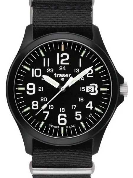 Traser Officer Pro Black PVD Steel Case Watch with a Sapphire Crystal #103350