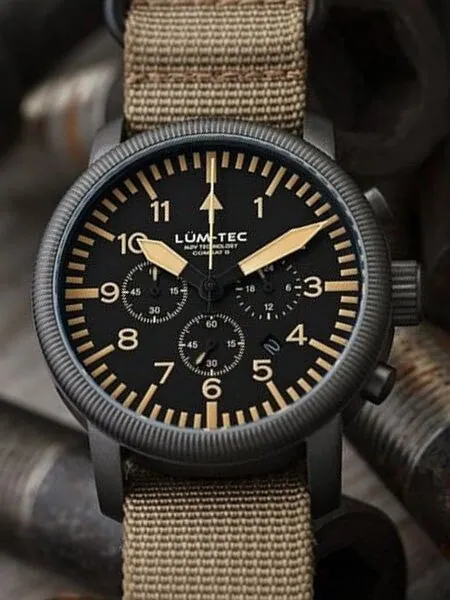 Lum-Tec Combat 44 Chronograph Watch with Double Curved Sapphire Crystal #Combat B44
