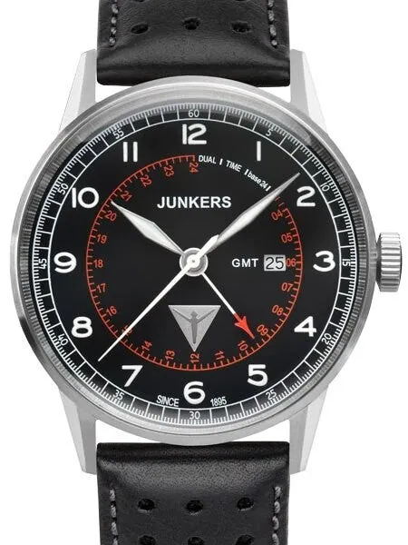 Junkers G38 Series, 42mm Quartz GMT Dual Time Watch #6946-2
