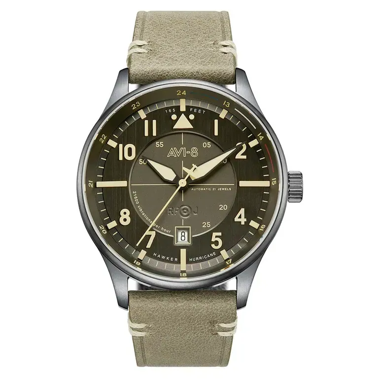 AVI-8 Hawker Hurricane Kent Automatic Stanton with Gray Dial #AV-4094-04