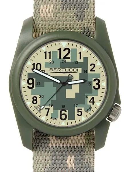 Bertucci DX3 Field Resin Watch, Camouflage Nylon Strap, Digicam Camouflage Dial - 11030