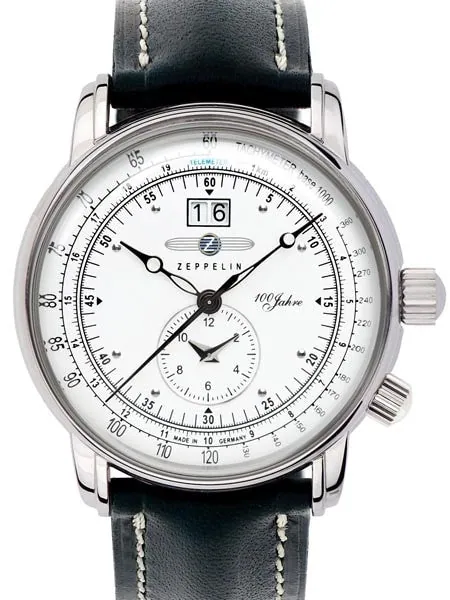 Graf Zeppelin German Made, Dual Time Big Date 100 Years of Zeppelin Watch #7640-4