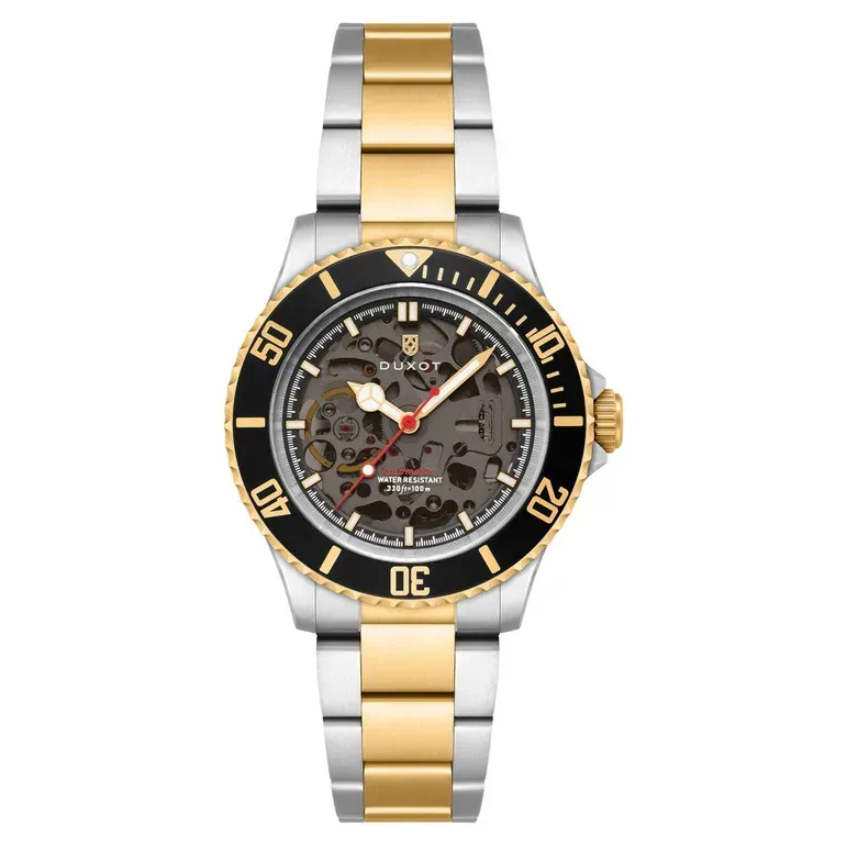 Duxot Atlantica Skeleton Automatic Two Tone Black #DX-2067-44