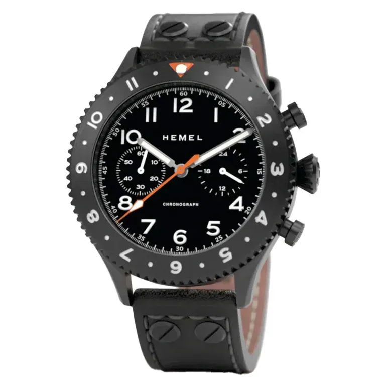 HEMEL Mecaquartz Chronograph with GMT Bezel and Sapphire Crystal #HF4NO