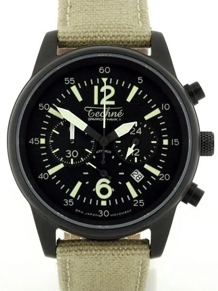 Techne 41.5mm SparrowHawk II Quartz Chronograph with 24-Hour Sub-Dial  #477.132
