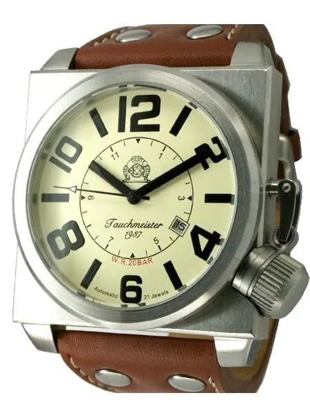 Tauchmeister T0209 XXL Automatic Military Watch with 48mm Square Case