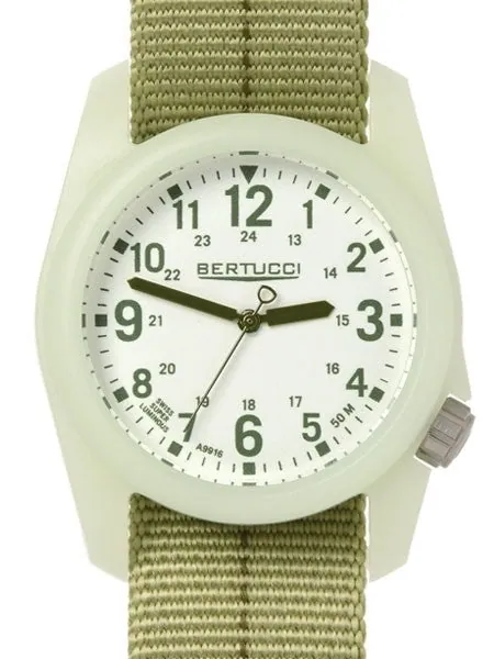 Bertucci DX3 Plus Luminous Resin Watch, Dashed Nylon Strap, Luminous Dial - 11046
