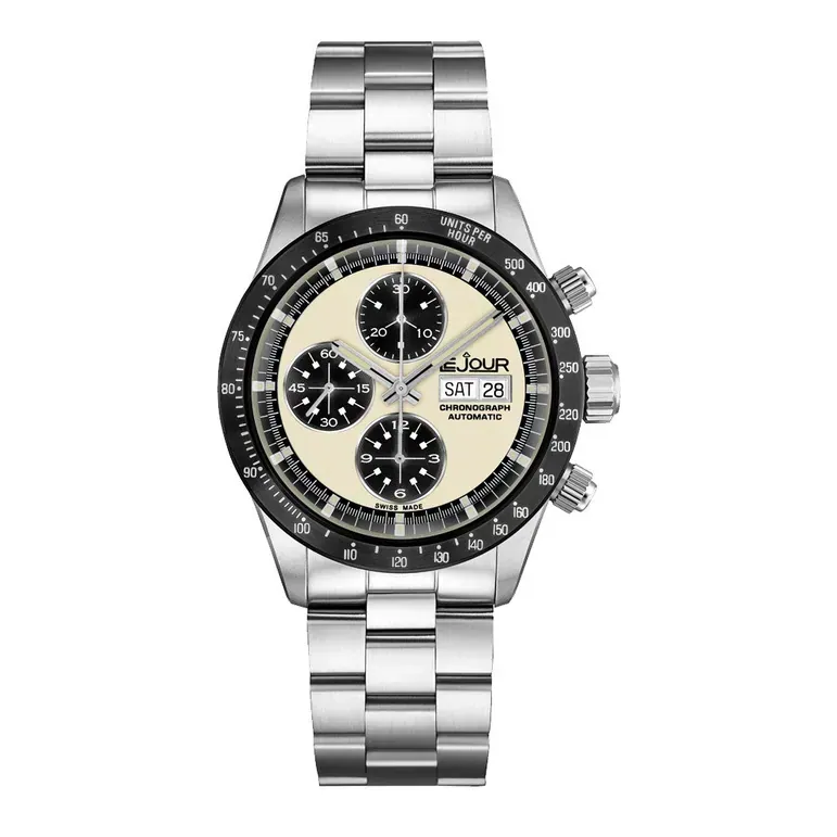 Le Jour Le Mans Swiss Automatic Chronograph with Ivory Dial #LJ-LM-001