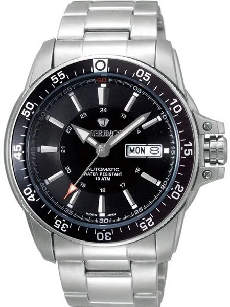 J. Springs Automatic 21-Jewel Sport Watch with Day and Date, Black Dial #BEB059