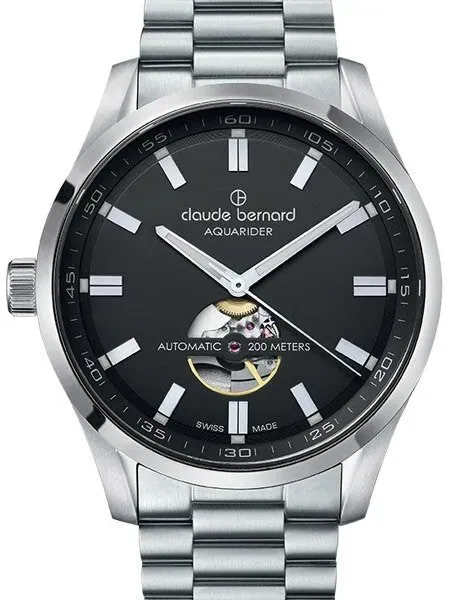 Claude Bernard Swiss Made Automatic Open-Heart Aquarider Watch #85026-3M-NV