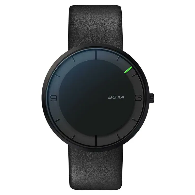 Botta Nova 40 Quartz one hand 12-hour watch with ultra thin black PVD titanium case #579090AB
