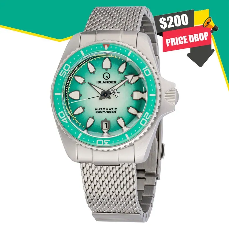 Islander Hudson "Harpoon Diver" 40mm Watch with Degrading Sea Green Dial #ISL-305