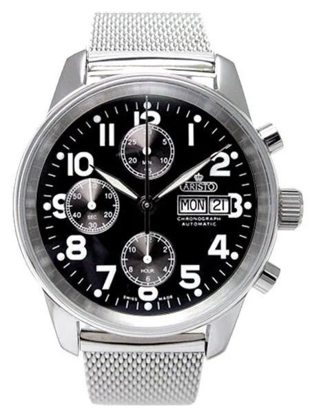 Aristo 4H123M Valjoux 7750 Automatic Chronograph with Steel Mesh Bracelet