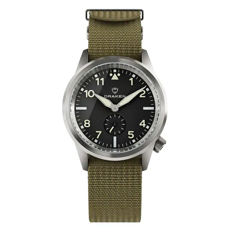 Draken Aoraki 'Flieger' Watch with Black Dial #DKN-01