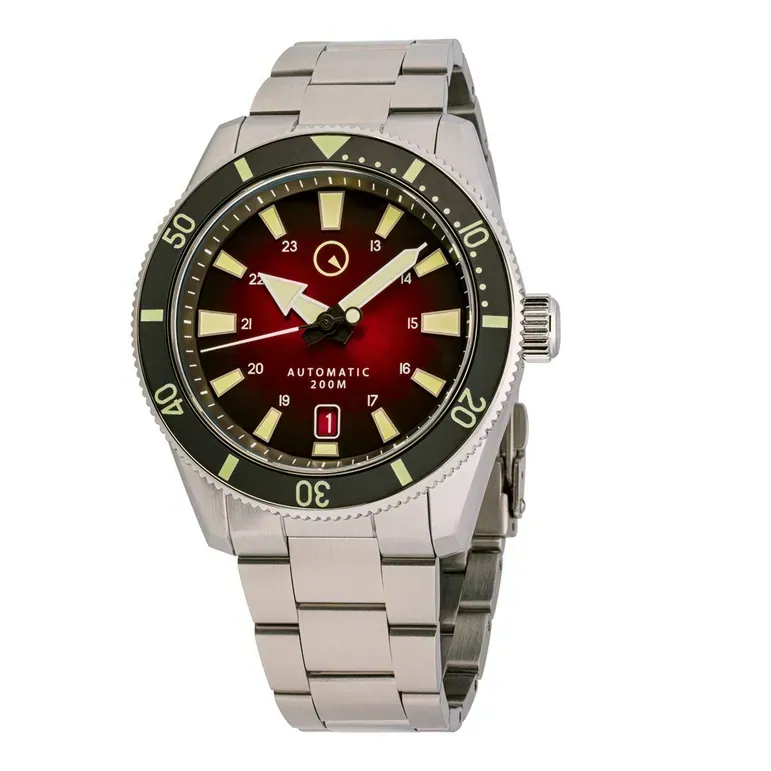 Islander Southold 42mm Automatic Dive Watch with Red Ombre Dial #ISL-116