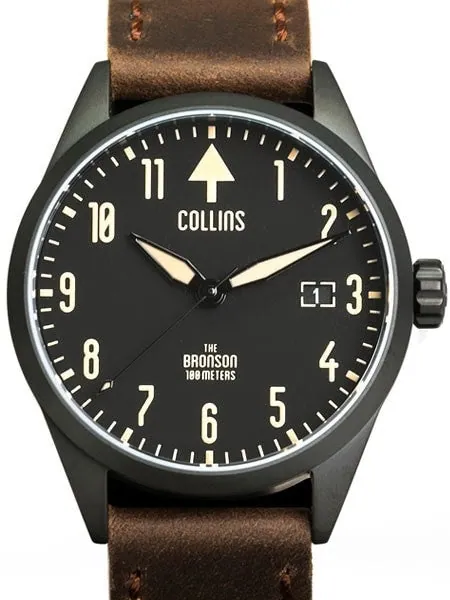 Collins 24-Jewel Automatic Aviator-Styled Watch with PVD Case and Sapphire Crystal #CW01211