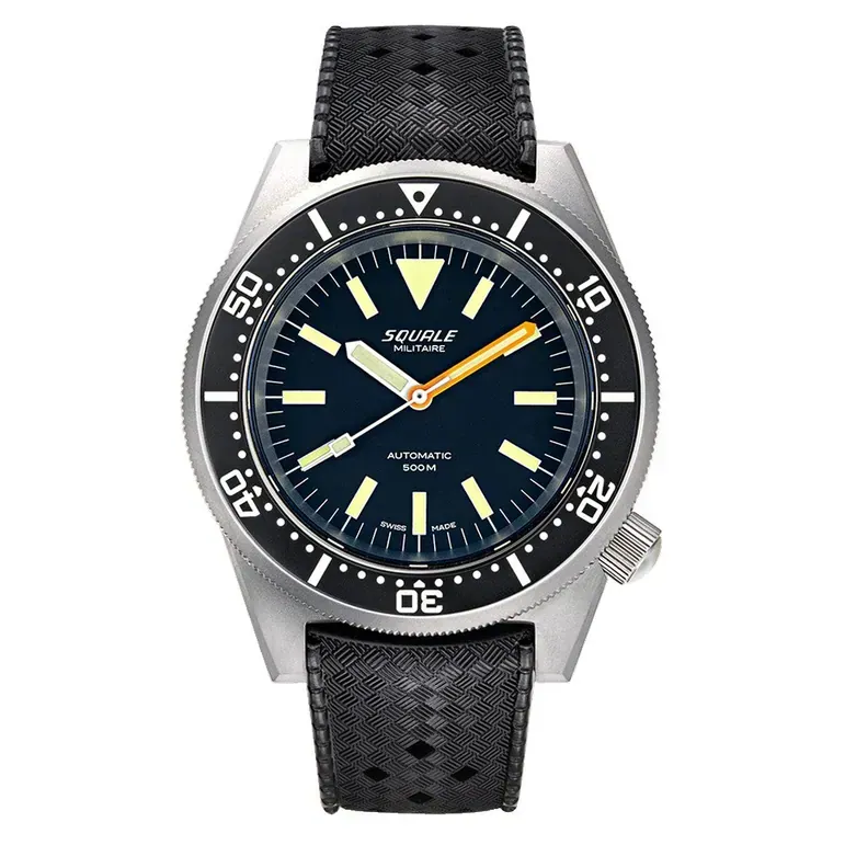 Squale Militaire 500 Meter Swiss Automatic Dive Watch with Blasted Finish Case #1521-026-MIL-B
