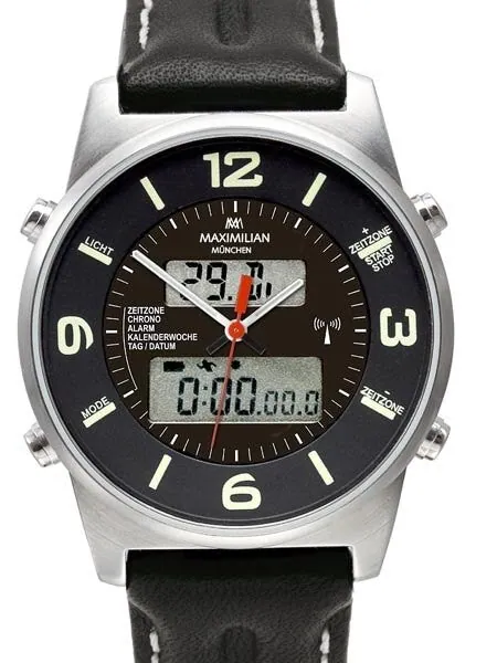 Maximilian Radio Controlled, Analog Digital Chronograph GMT, Alarm Watch #5402-3
