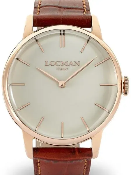 Locman 1960's Collection Elegant Quartz Dress Watch with 41mm Case #0251V10-RGAVRGPN