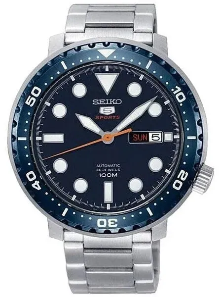 Scratch and Dent - Seiko 5 Sports Automatic 24-Jewel Bottle-Cap Watch with Dark Blue Dial #SRPC63K1