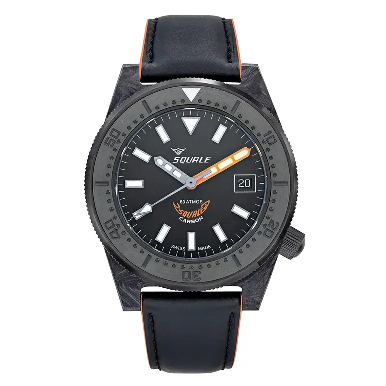 Squale T183 Forged Carbon Dive Watch with Orange Accents #T183FCOR