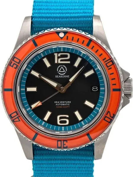 Seaborne Sea Venture 100-Meter Automatic Dive Watch with a 41mm Case and an AR Sapphire Crystal #SB-SV-002-SRB