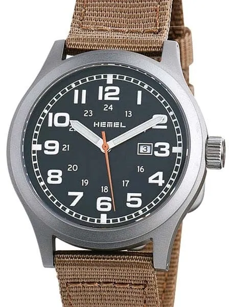 HEMEL Justice Swiss ETA Quartz Field Watch with Matte Black Dial and Sapphire Crystal #HM8