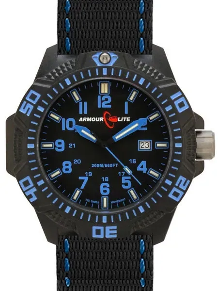 Armourlite Caliber Series Black Dial Watch with Tritium Illumination and Sapphire Crystal #AL601