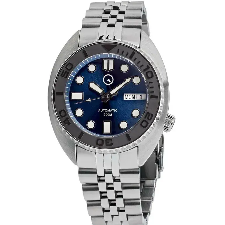 Islander Blue Dial Automatic Dive Watch with AR Dome Sapphire Crystal, and Embossed Ceramic Bezel Insert #ISL-69