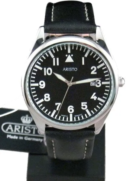 Aristo Swiss Quartz Aviator Officer Watch with 42mm Case #4H156