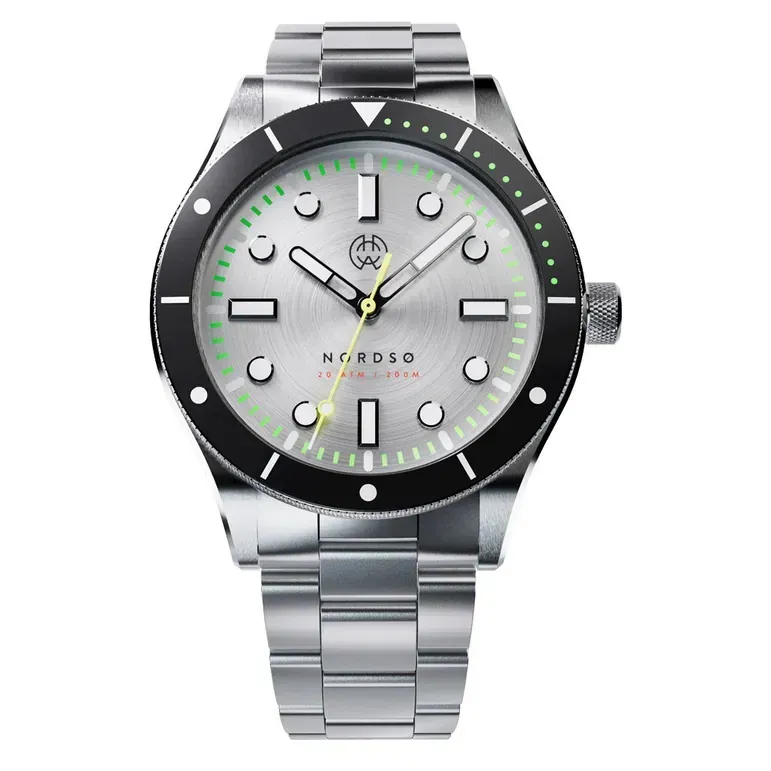 Henry Archer Nordso Automatic Dive Watch with Silverleaf Dial #HAC-NOR-SLF-3LI
