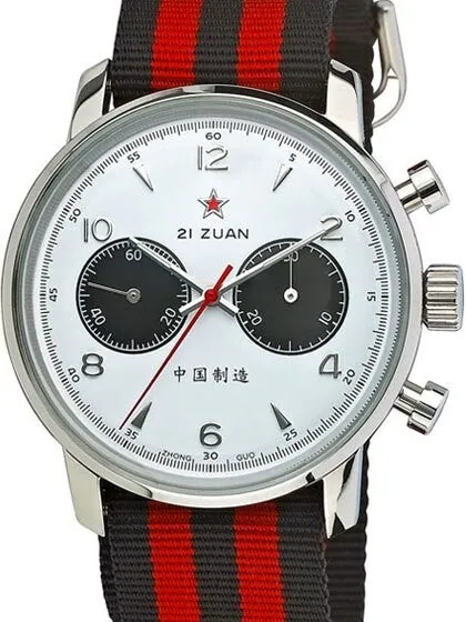 Scratch and Dent - Seagull 1963 Hand Wind Mechanical Chronograph with White Dial #6488-2901W 4