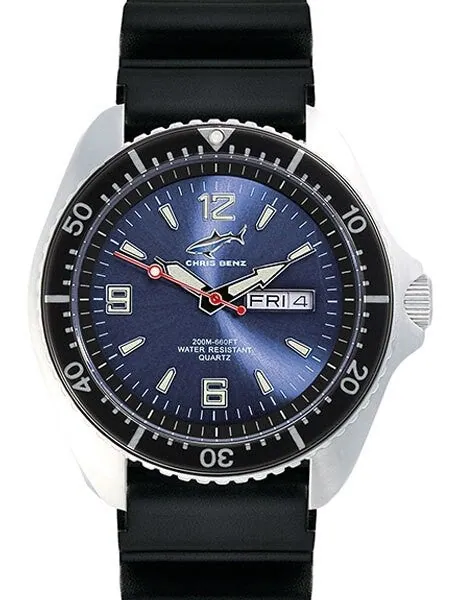 Chris Benz 200 meter Quartz Dive watch with Sapphire Crystal #CB0-B-KB-SW