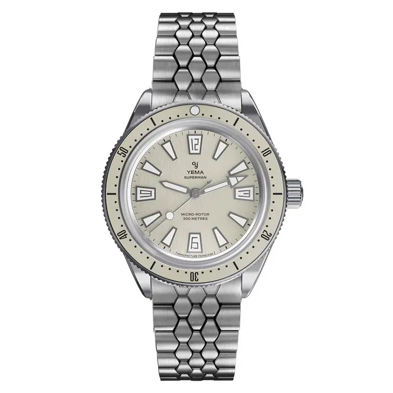 Yema Skin Diver CMM.20 with Beige Dial on Bracelet #YEMA-04