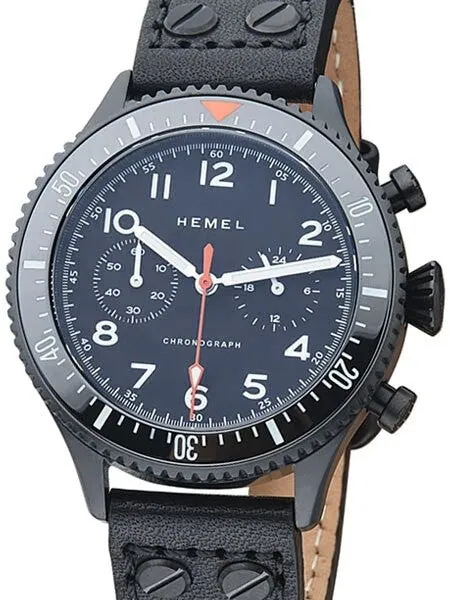 HEMEL Night Ops Quartz Chronograph Watch with Luminous Ceramic Bezel and Sapphire Crystal #HFNO3