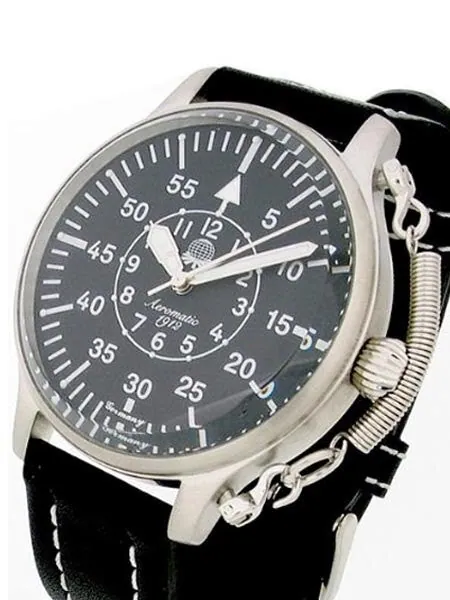 Aeromatic 1912 Aviator Watch with Unique Spring Crown Protector #A1259