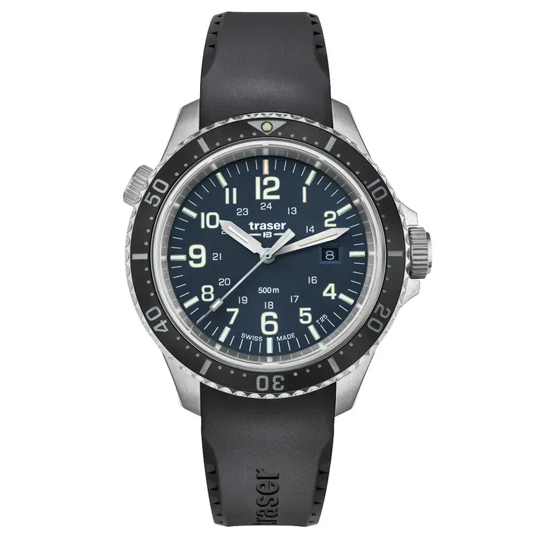 Traser P67 Swiss-Made 500M Dive Watch with Blue Dial and Tritium #109374