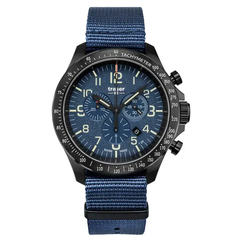 Traser P67 Officer Pro Chronograph Blue Tritium Watch #109461